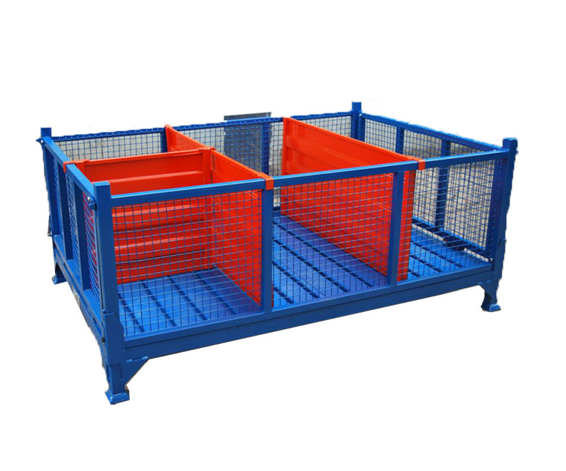 Collapsible-Cage-Bin-with-partition