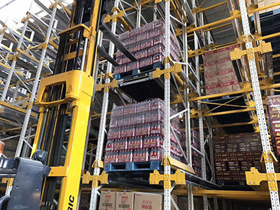 unloading the pallets
