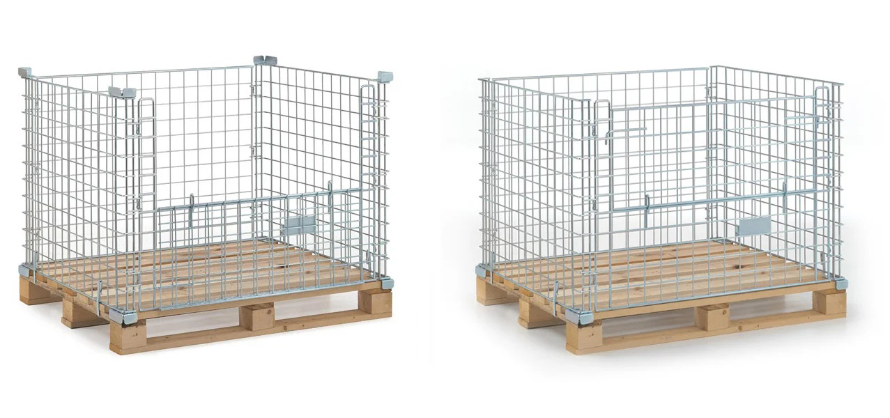 Cages for wooden pallet